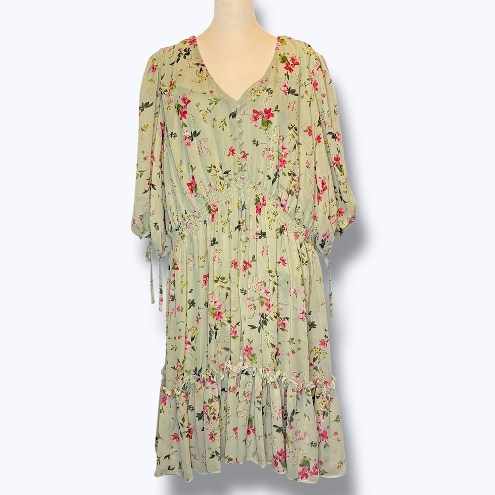 Taylor Woman Floral Dress Size 18W Chiffon Fairy Prarie Cottagecore Easter‎ Boho